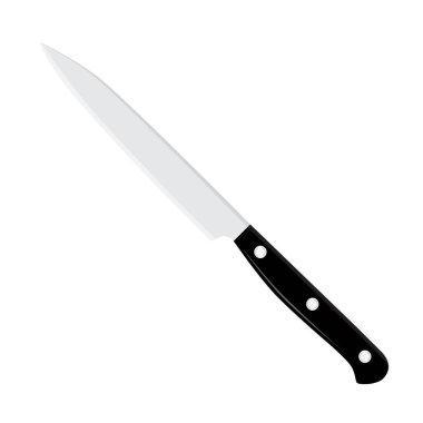 Sharp Chef 'in mutfak bıçağı beyaz arka planda izole edilmiş. raster
