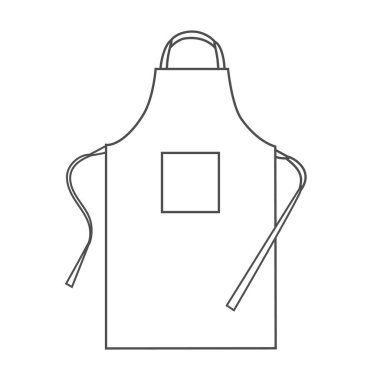 Flat white apron with pocket vector template design. clipart