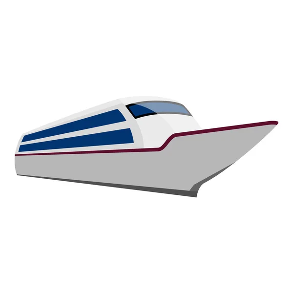 Gemi Motorlu Tekne Tasarımı Beyaz Arka Planda Izole Edildi Vektör — Stok Vektör