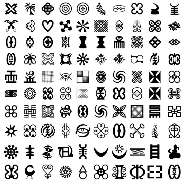 Африканские Символы Адинкра Ткани Логотип Изолирован Белом Фоне Вектор — стоковый вектор