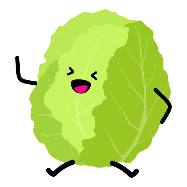 Verduras Para Niños Lindo Personaje Vegetal Kawaii Dibujos Animados Saludables — Vector de stock