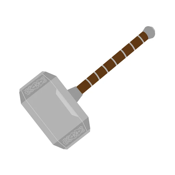 Thor Kalapácsa Elszigetelt Háttérrel Vektor — Stock Vector