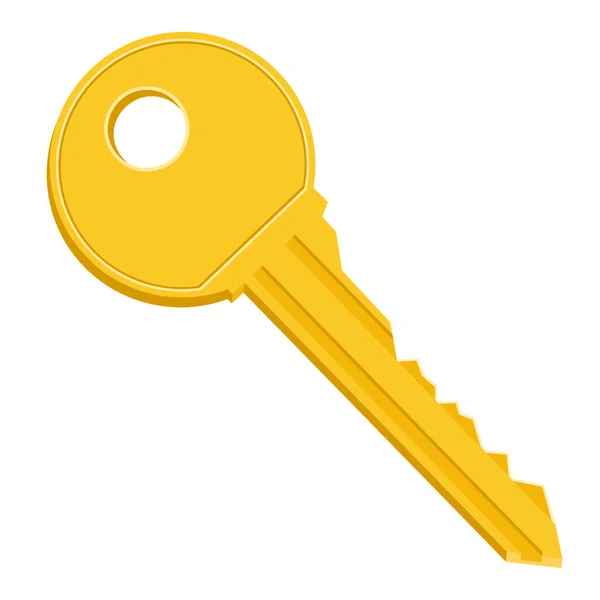 Golden Door Key Isolated White Background Raster — Stock Photo, Image