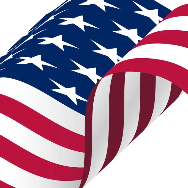 Sventola Bandiera Americana Sfondo Bianco Usa Bandiera Raster Icona Banner — Foto Stock