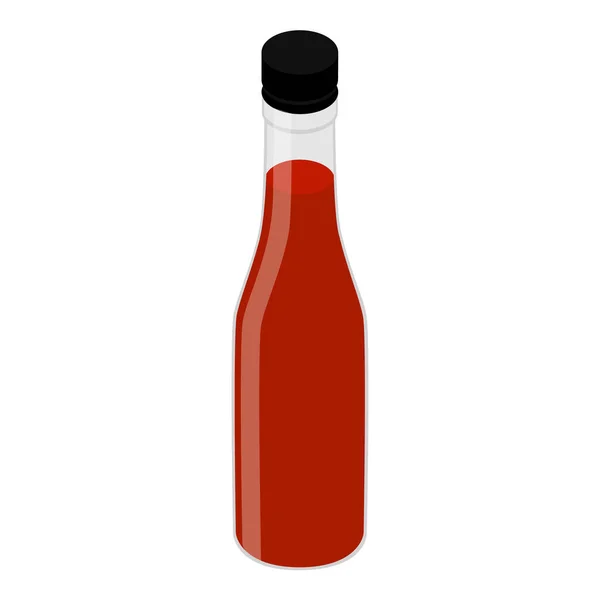 Hot Sweet Chili Sauce Opakowanie Butelki Izolowane Białym Tle Raster — Zdjęcie stockowe