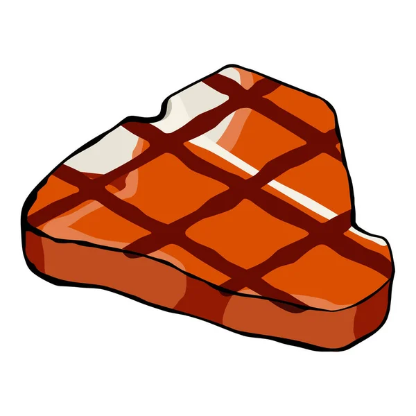 Izgara Biftekli Biftek Beyaz Arka Planda Izole Edilmiş Izometrik Görüş — Stok fotoğraf