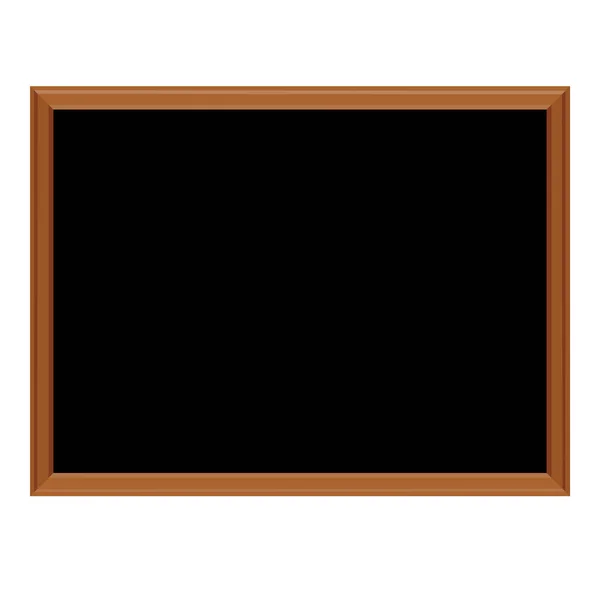 Krijtbord Zwart Schoolbord Houten Frame Geïsoleerd Witte Achtergrond Voor School — Stockvector