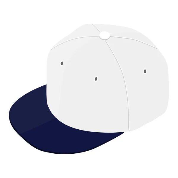 Vector Illustration White Hip Hop Rapper Baseball Cap Baseball Cap — Stock Vector
