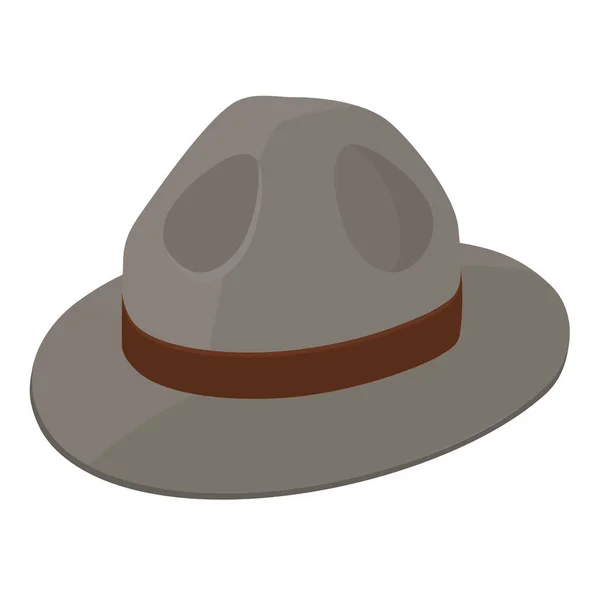 Cappello Scout Orlo Marrone Isolato Sfondo Bianco Vettore — Vettoriale Stock