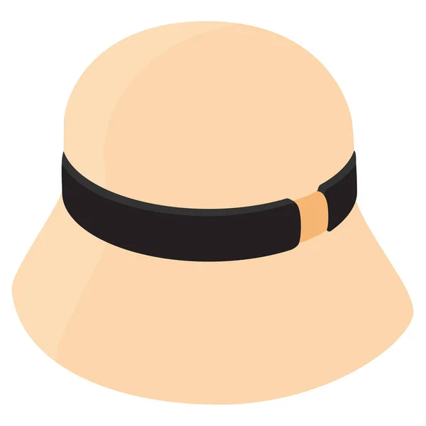 Cappello Donna Isolato Sfondo Bianco Vettore — Vettoriale Stock