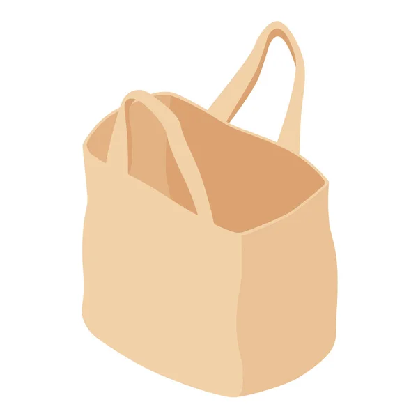 Bolso Mano Ecológico Lona Moda Color Beige Aislado Sobre Fondo — Vector de stock