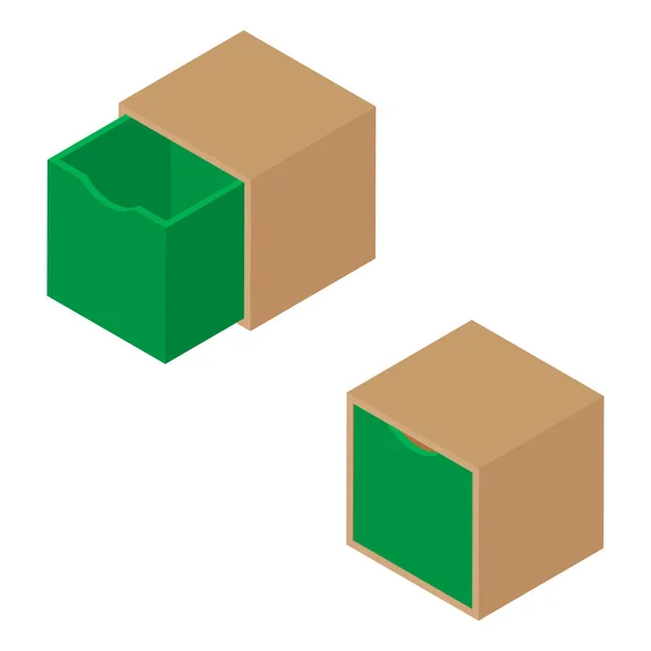 Organizador Juguetes Caja Cubo Almacenamiento Apilable Aislado Vista Isométrica Fondo — Foto de Stock