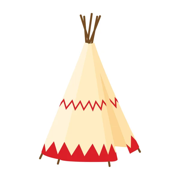 Teepee Tenda Wigwam Habitação Indígena Americana Isolada Sobre Fundo Branco — Fotografia de Stock