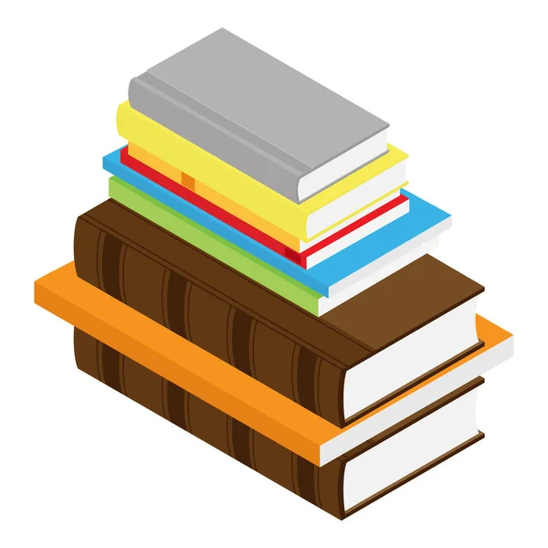 Stack of books isometric view isolated on white background — Stock Photo, Image