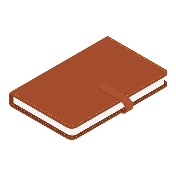 Brown leather notebook, notepad isolated on white background — Stock Photo, Image