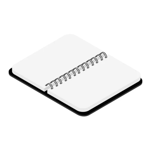 Caderno de couro preto, bloco de notas isolado no fundo branco — Fotografia de Stock