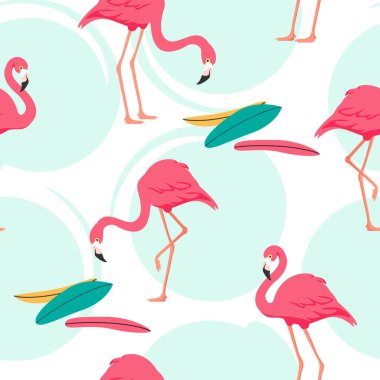 Tropik flamingo deseni, arka plan. raster