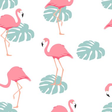 Tropik flamingo deseni, arka plan. raster