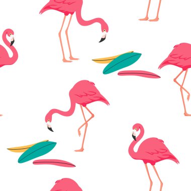 Tropik flamingo deseni, arka plan. raster