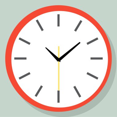 Düz stil saat simgesi, renk arkaplan zamanlayıcısı. raster tasarım ögesi