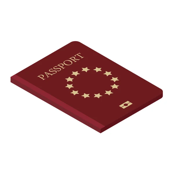 Cobertura Passaporte Vermelho Isolado Fundo Branco Vista Isométrica Ícone Passaporte — Fotografia de Stock