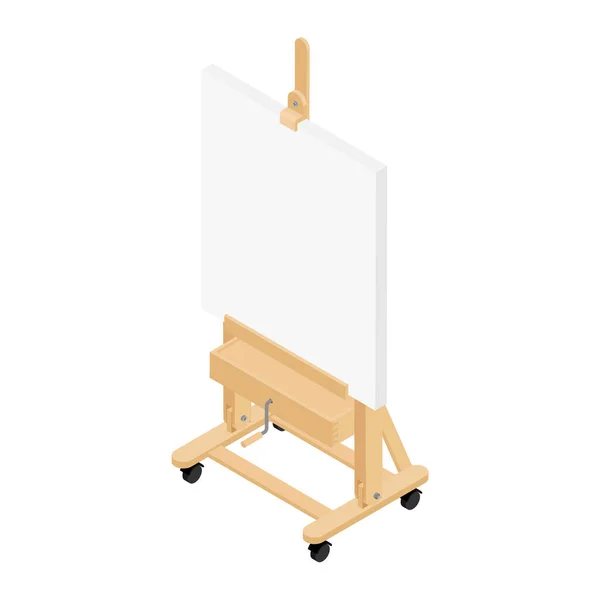 Paint Desk Easel White Paper Isolated White Background Isometric View — Stock Photo, Image