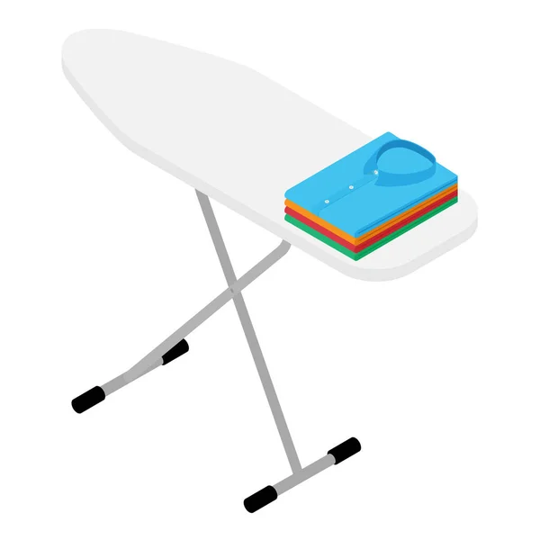 Stack Color Shirts Clothing Ironing Board Isolated White Background Isometric — Stock Photo, Image
