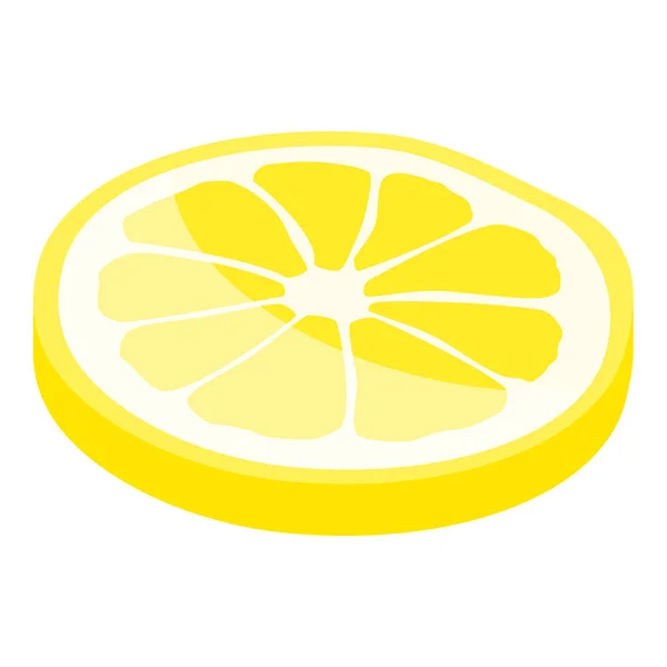 Saftig citron frukt skiva isolerad på vit bakgrund, isometrisk vy — Stockfoto