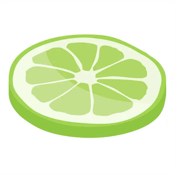 Saftig citron frukt skiva isolerad på vit bakgrund, isometrisk vy — Stockfoto