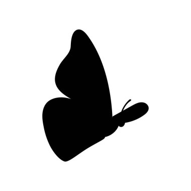 Kelebek silueti beyaz arka planda izole edilmiş. Vektör