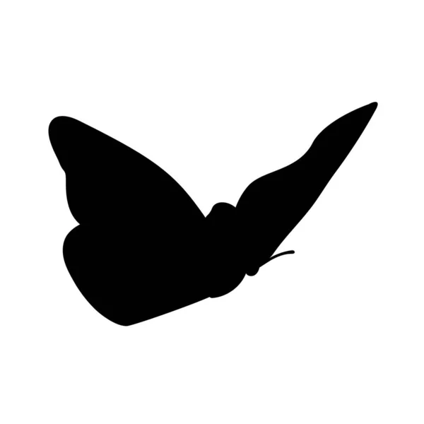 Silhouette Papillon Isolée Sur Fond Blanc Vecteur — Image vectorielle