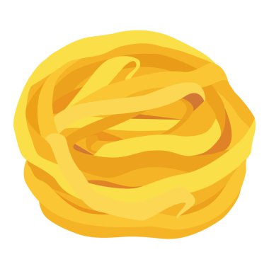 Beyaz arka planda izole edilmiş Tagliatelle makarnası. Makarna koleksiyonu. Vektör