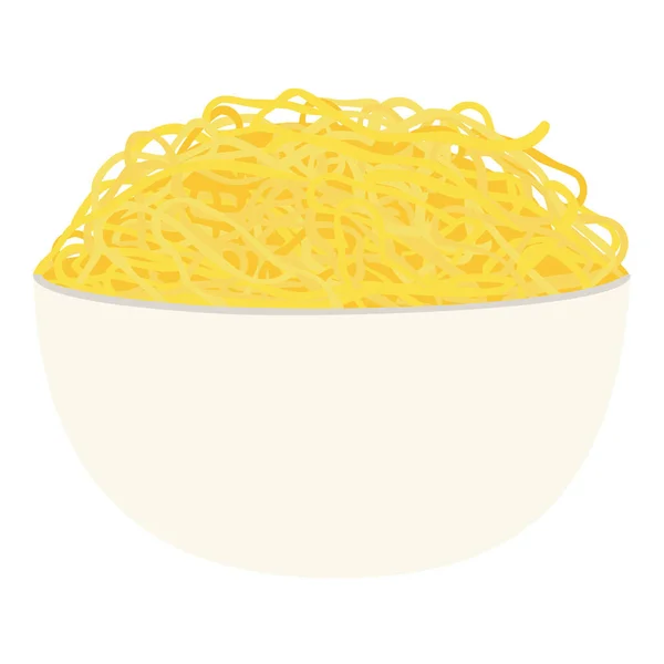 Cuenco Fideos Instantáneos Aislados Sobre Fondo Blanco Vector — Vector de stock