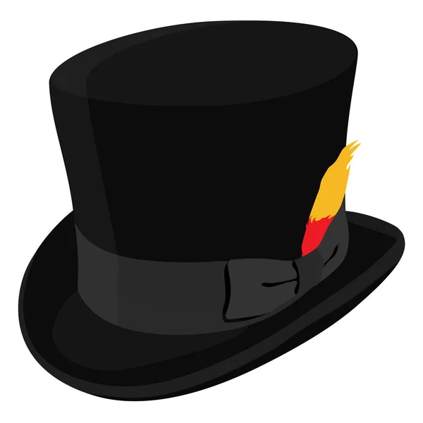 Μαύρο Καπέλο Που Απομονώνεται Λευκό Φόντο Ισομετρική Άποψη Διάνυσμα — Διανυσματικό Αρχείο
