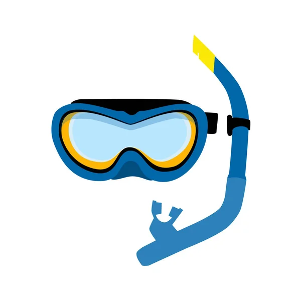 Ilustración Vectorial Snorkel Buceo Azul Aislado Sobre Fondo Blanco Equipo — Vector de stock