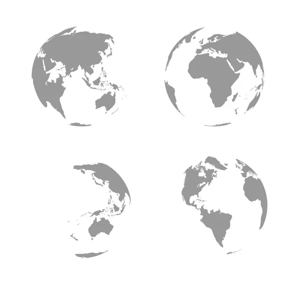 Globo Terrestre Aislado Sobre Fondo Blanco Vector Mapa Mundial Globe — Archivo Imágenes Vectoriales