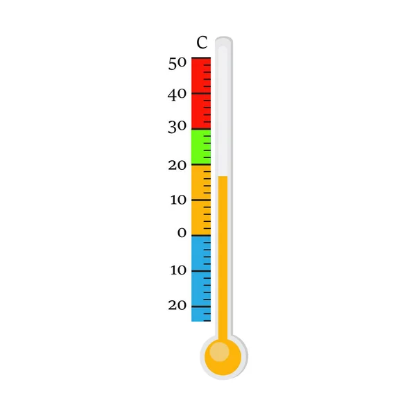 Thermometer Icon Celsius Measuring Hot Cold Temperature Vector — Stock Vector