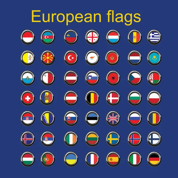 Zestaw flagi euroupe — Wektor stockowy