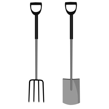 Bahçe çatal ve kürek