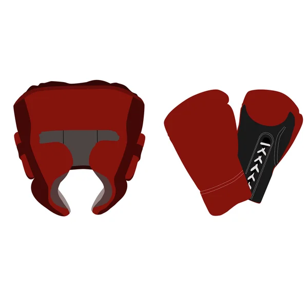 Capacete de boxe e luvas —  Vetores de Stock