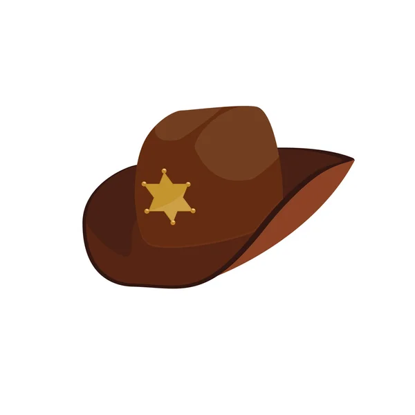 Bruin sheriff hoed — Stockvector