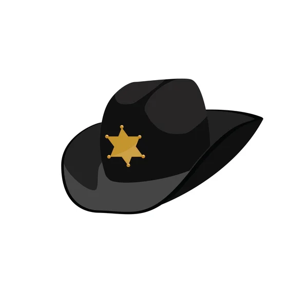 Siyah Şerif şapka — Stok Vektör