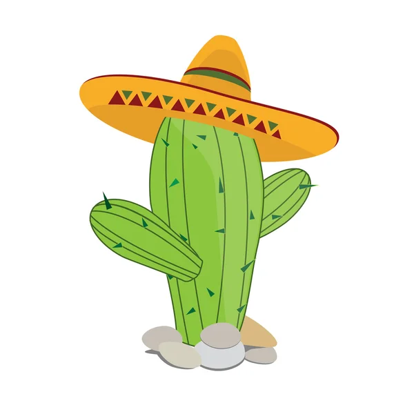 Cactus en sombrero — Vector de stock