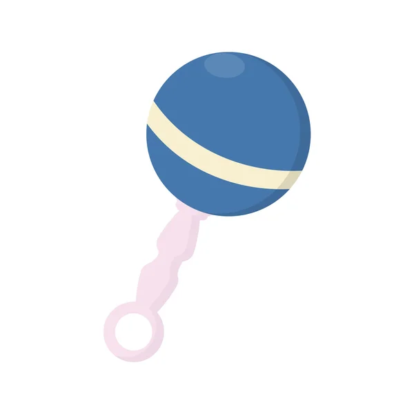 Blue baby rattle — Vector de stoc