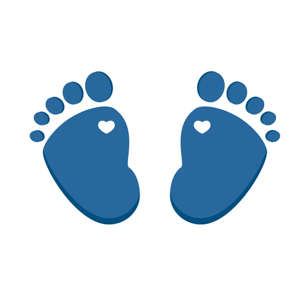 Blue baby footprint — Stock Vector