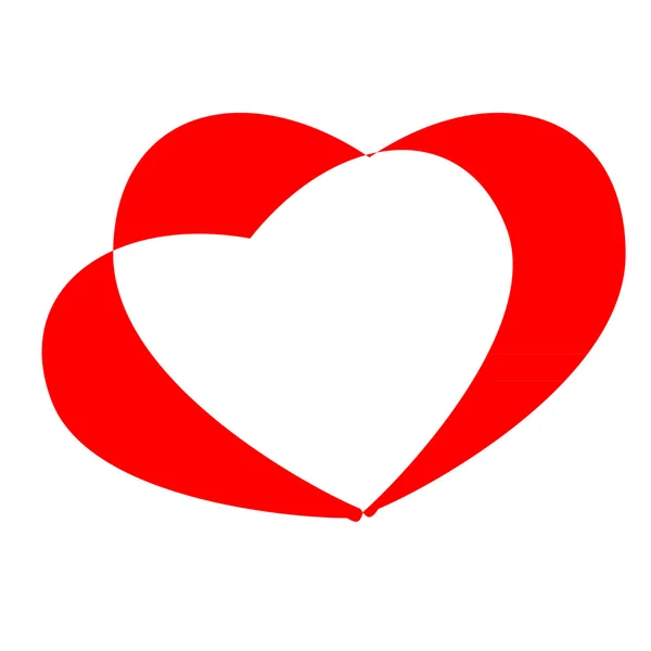 Icono de dos corazones — Vector de stock