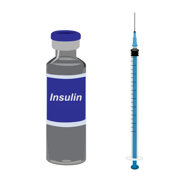 Insulina e siringa — Vettoriale Stock