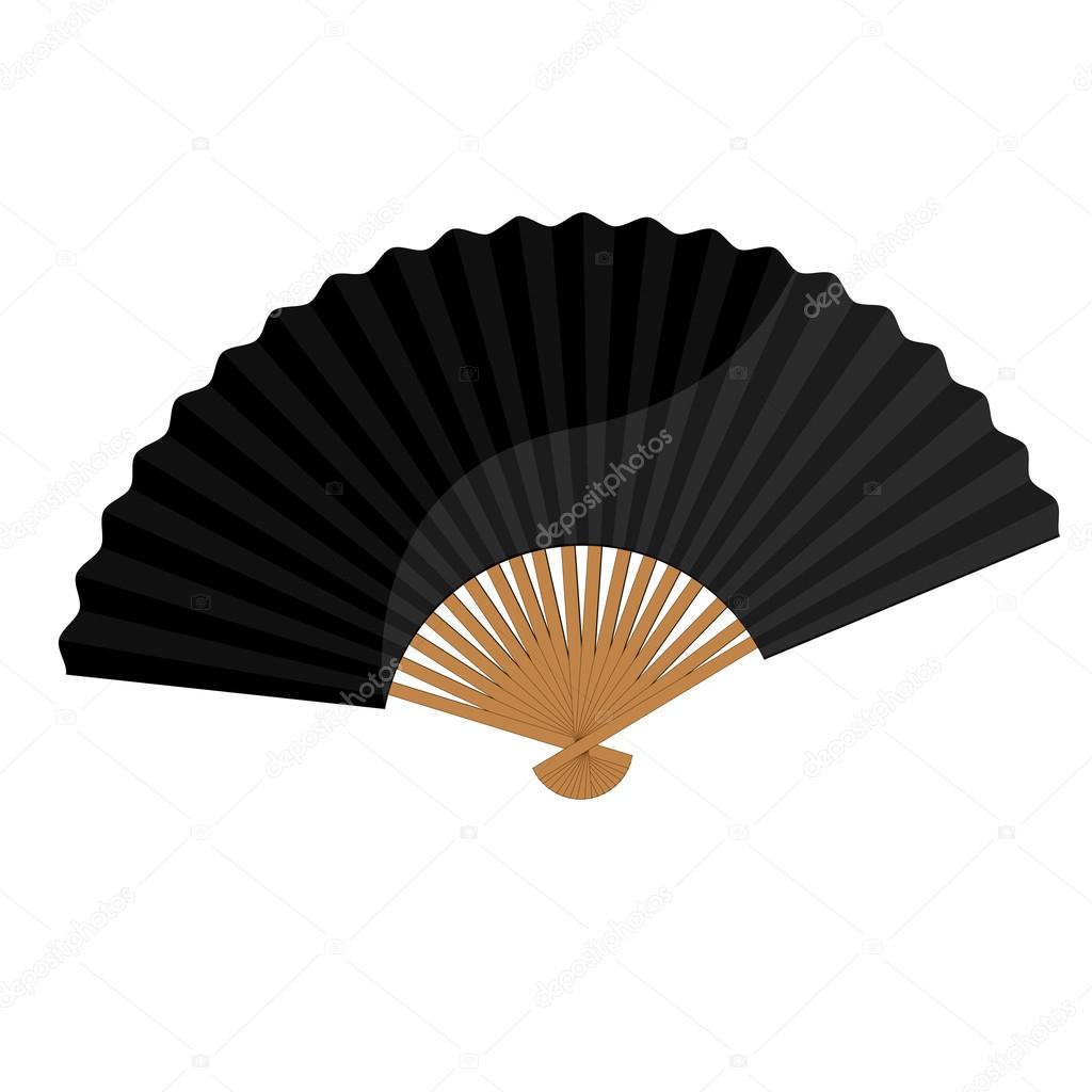 Black folding fan
