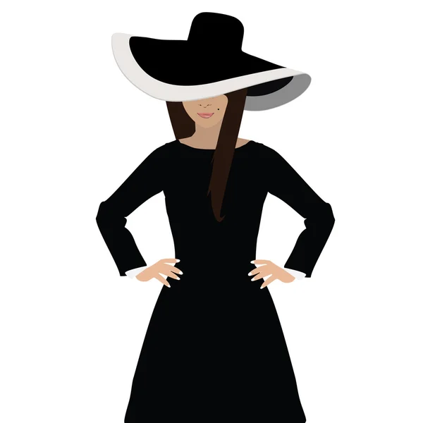Γυναίκα με καπέλο — Διανυσματικό Αρχείο