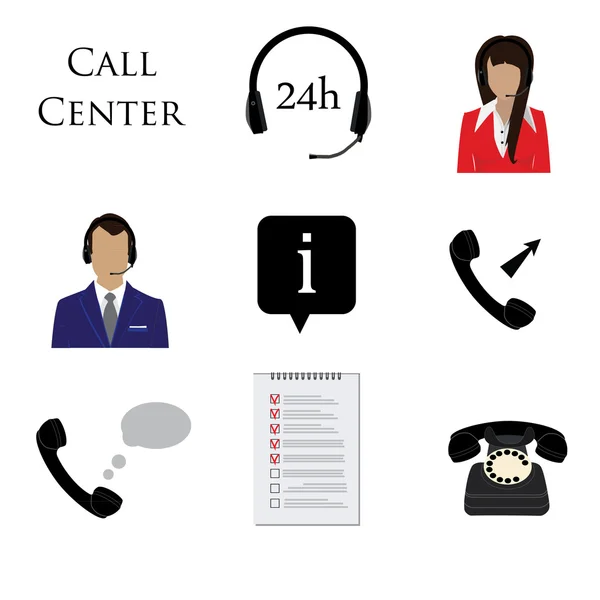 Conjunto de ícone de centro de chamadas —  Vetores de Stock